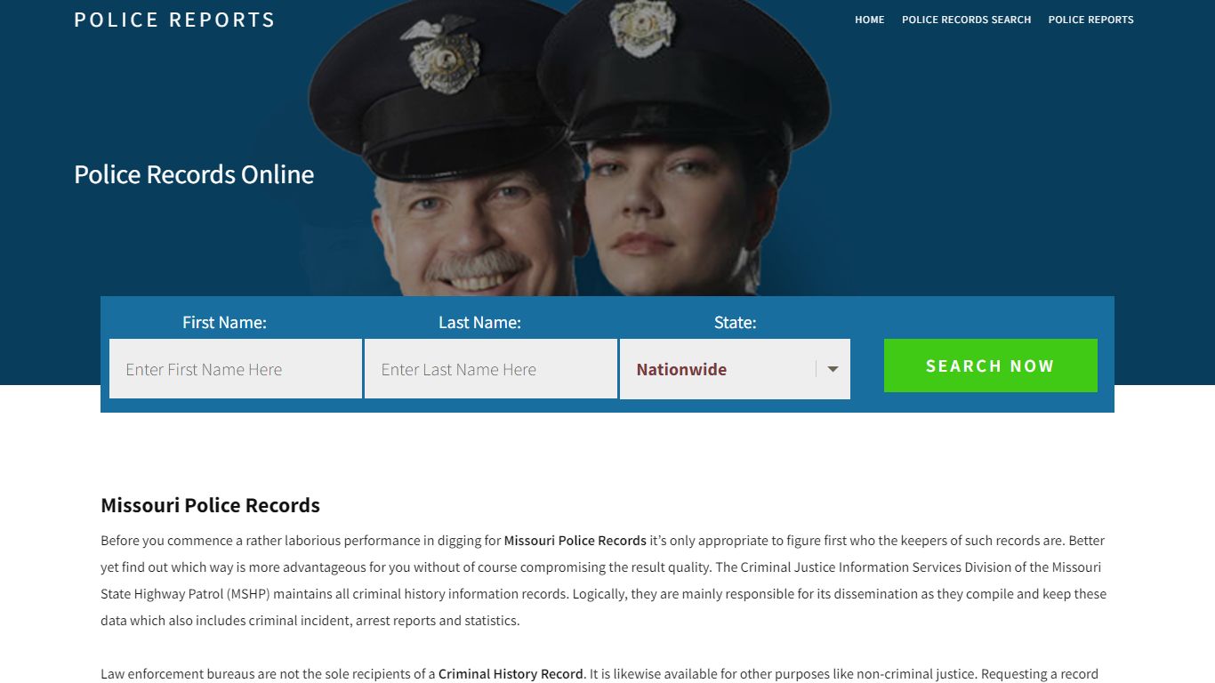 Missouri Police Records | Get Instant Reports On People